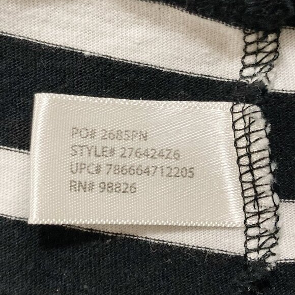 U.S. POLO ASSN. Black white horizontal striped scoop neck t-shirt ~ LARGE XL tee - Picture 13 of 14